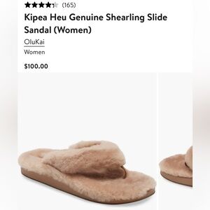 Olukai NWT Kipe’a Heu women’s Genuine Shearling slide sandal slippers, size 8
